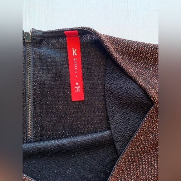 IC by Connie K Medium Rust Black Metallic Bateau Neck Tunic - Picture 10 of 12